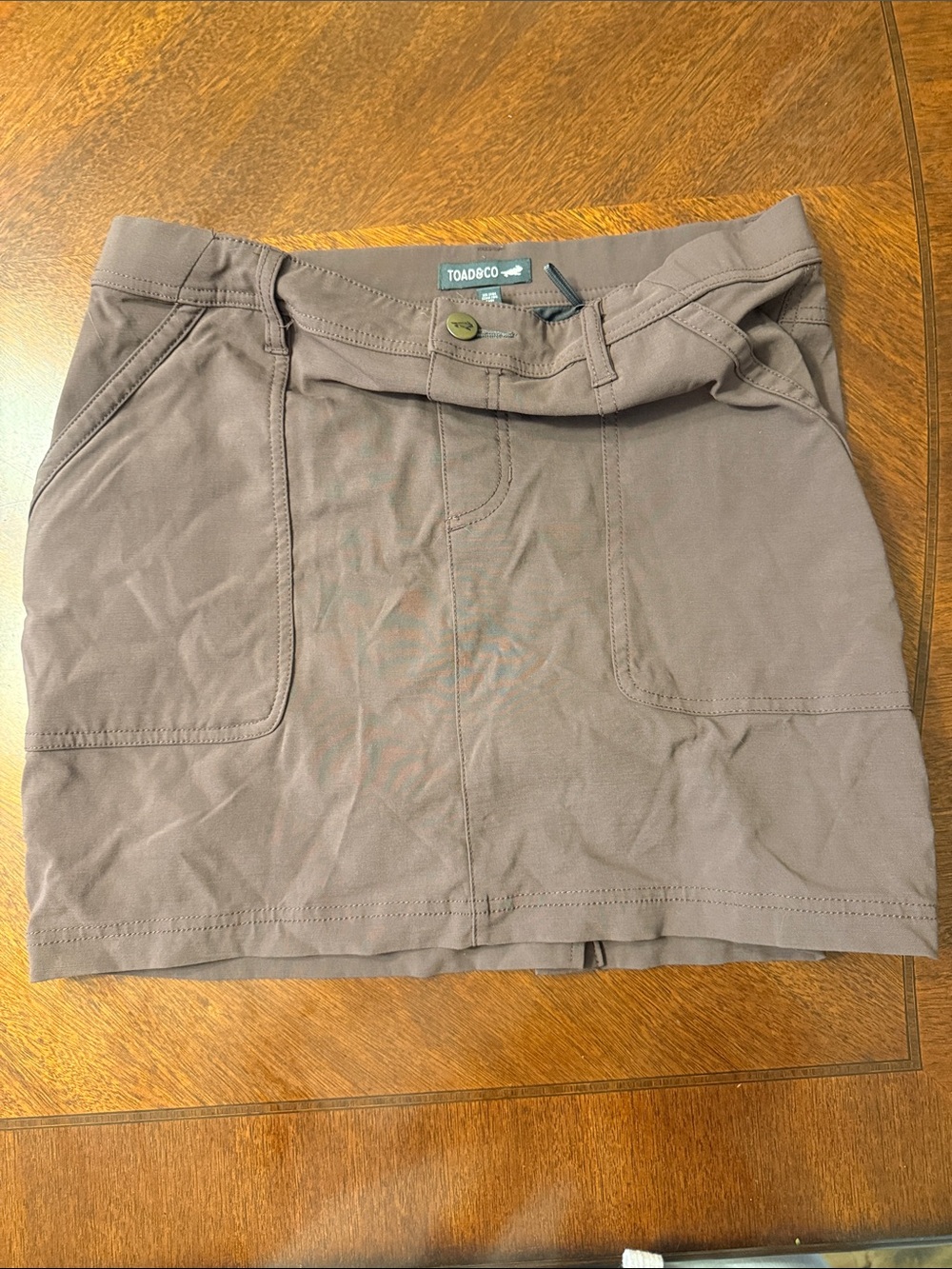 Toad&Co Brown Casual Mini Skort with Front Pockets